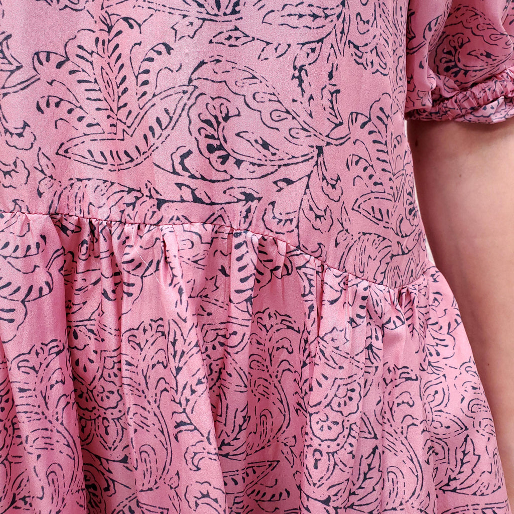 HANNAH PINK PATTERNED DRESS - SIZE S (1)