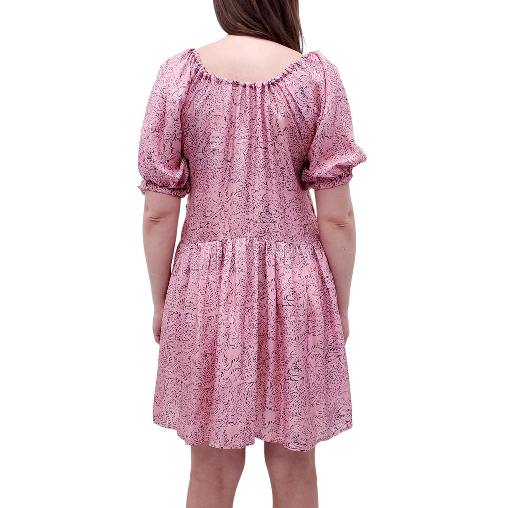 HANNAH PINK PATTERNED DRESS - SIZE S (1)