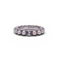 HATTON LABS SILVER PEARL AND CRYSTAL RING - SIZE 9