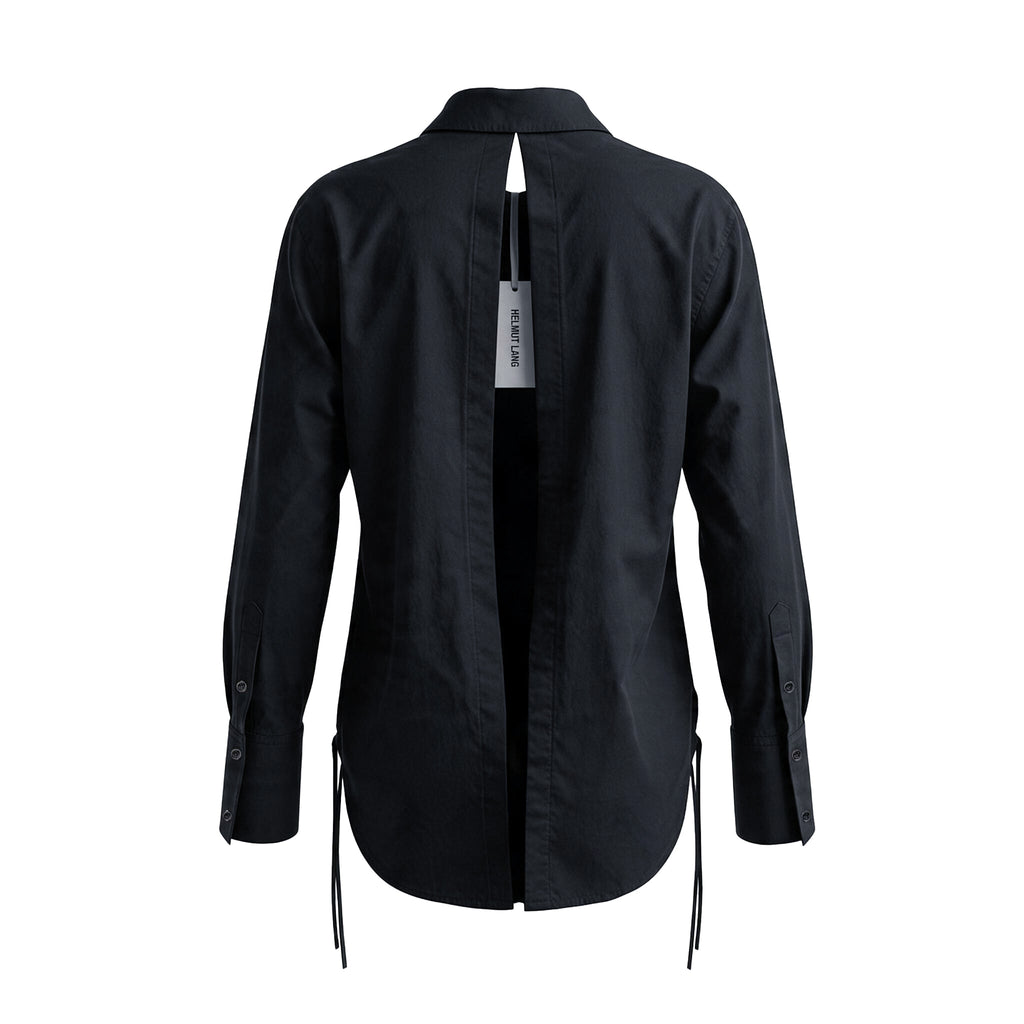 HELMUT LANG BLACK CUT OUT BLOUSE - SIZE S