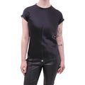 HELMUT LANG BLACK SATIN TOP WITH ZIPPER DETAIL - SIZE S