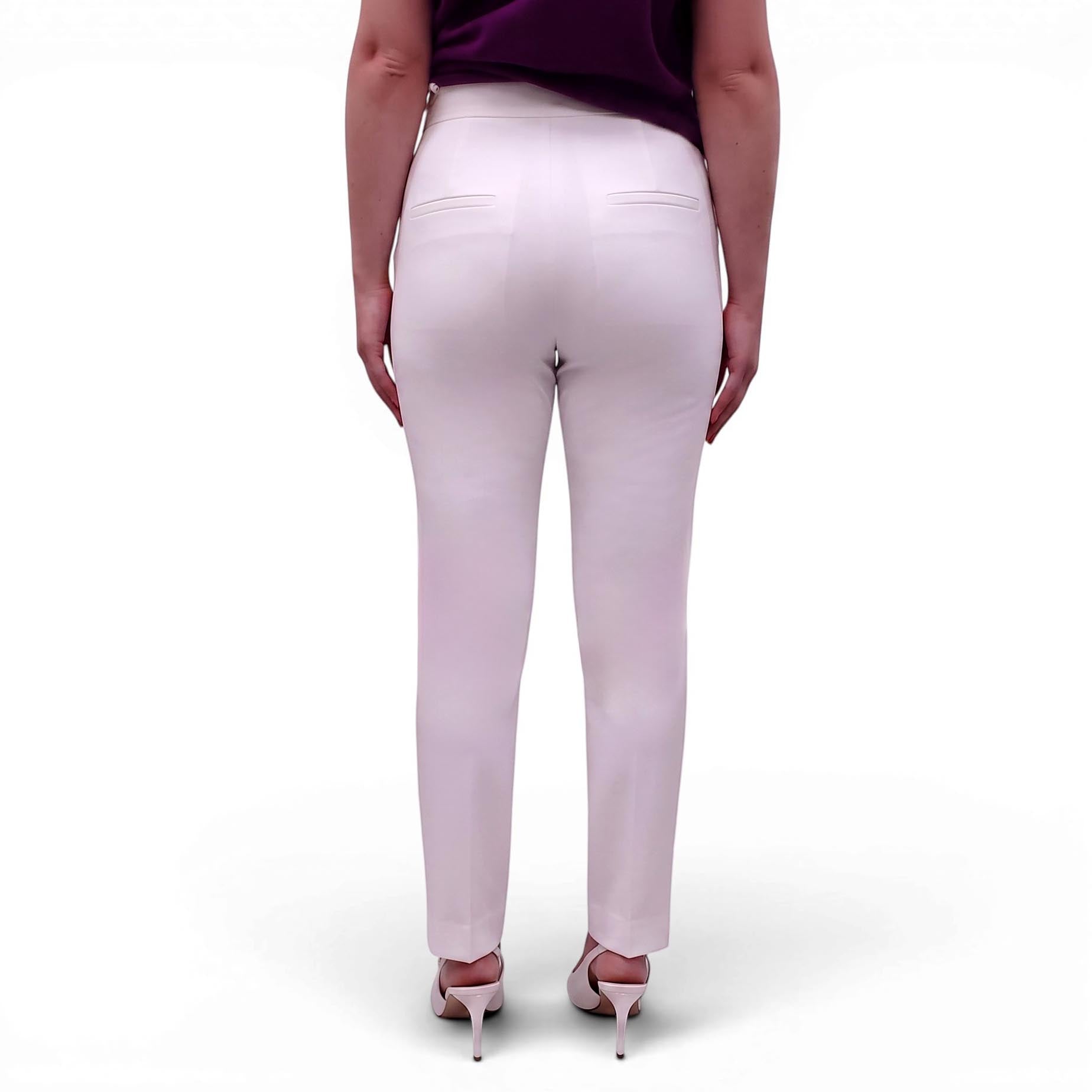 HELMUT LANG WHITE SATEEN TROUSERS - SIZE 4