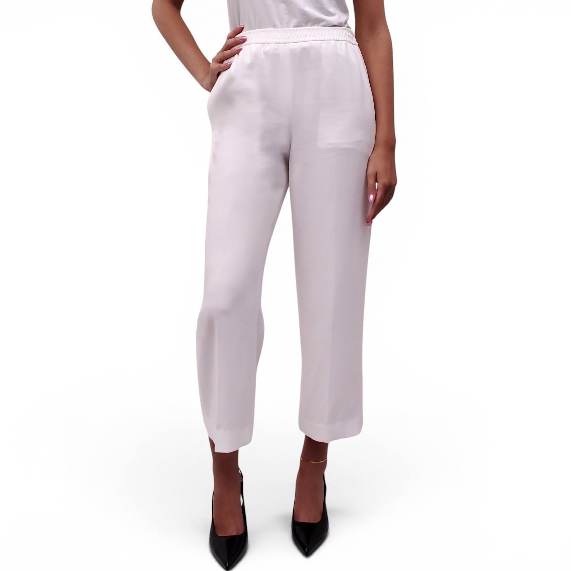 HELMUT LANG WHITE STRAIGHT-LEG TROUSERS - SIZE S