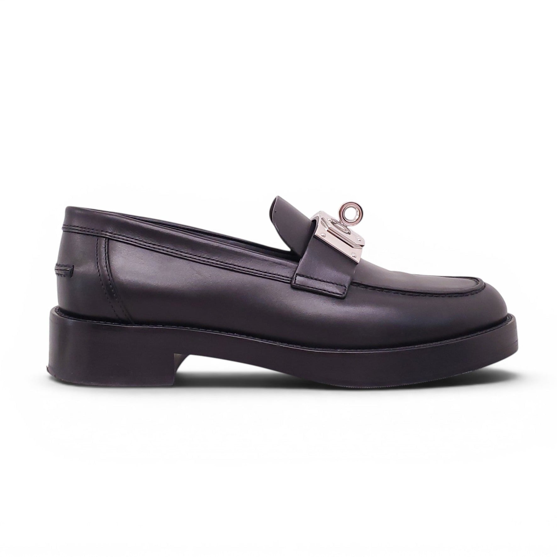 HERMÈS BLACK HOT LOAFERS - SIZE 39