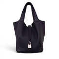 HERMÈS BLACK PICOTIN 18 CLEMENCE BAG WITH PALLADIUM HARDWARE