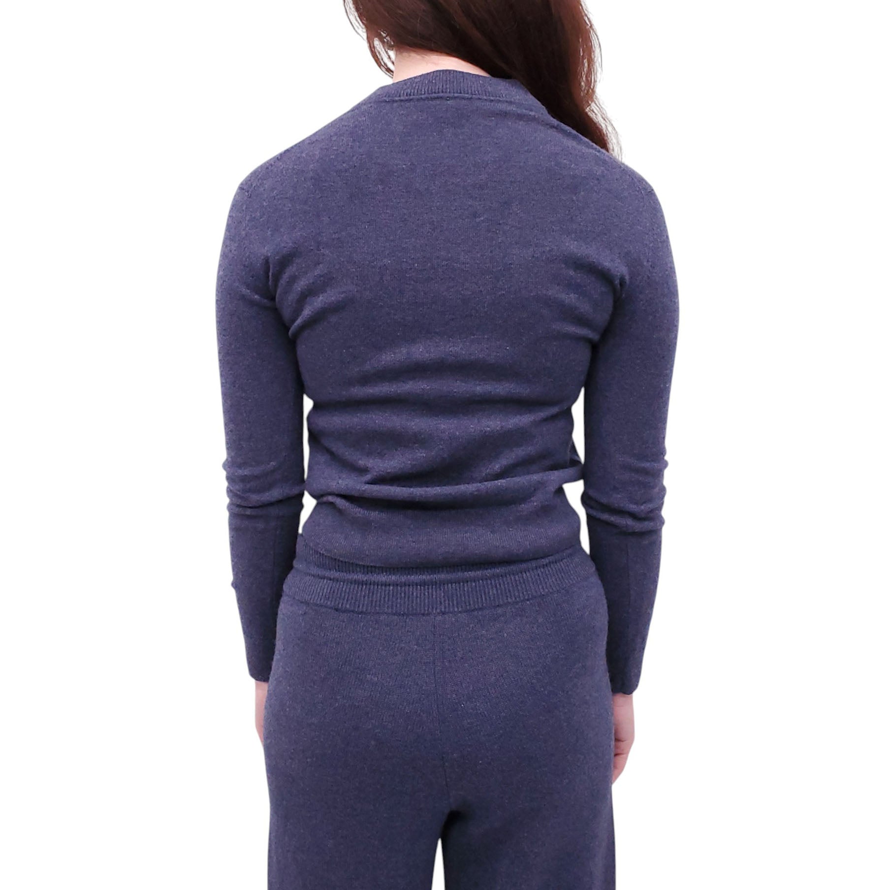 HERMÈS BLUE CASHMERE LOGO SET - SIZE 36