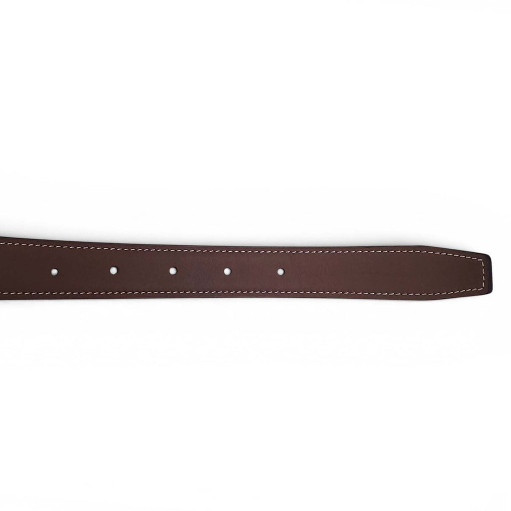 HERMÈS BROWN AND CREAM REVERSIBLE BELT - SIZE 85