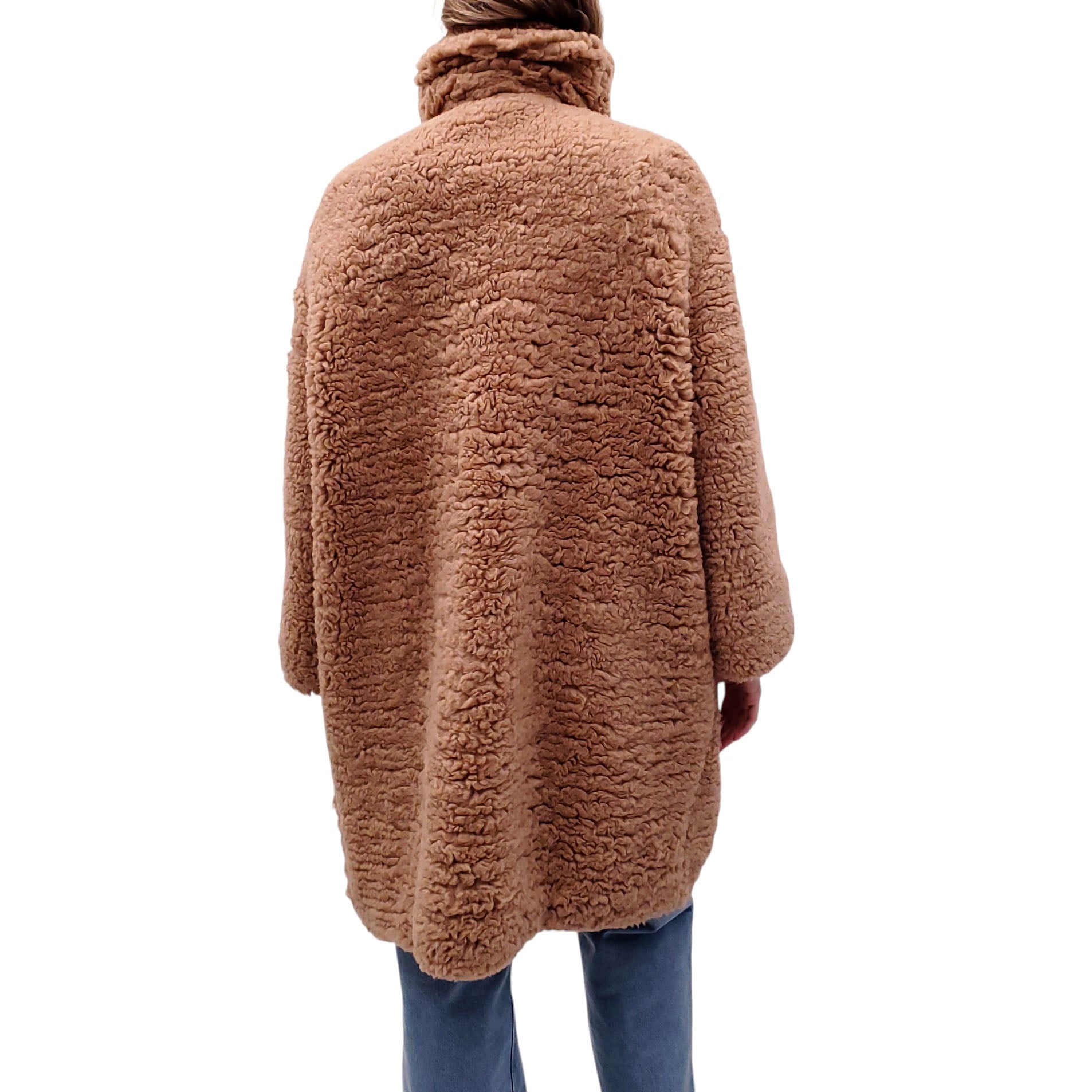 HERMÈS CAMEL HAIR TEDDY COAT - SIZE 38 (OVERSIZED)
