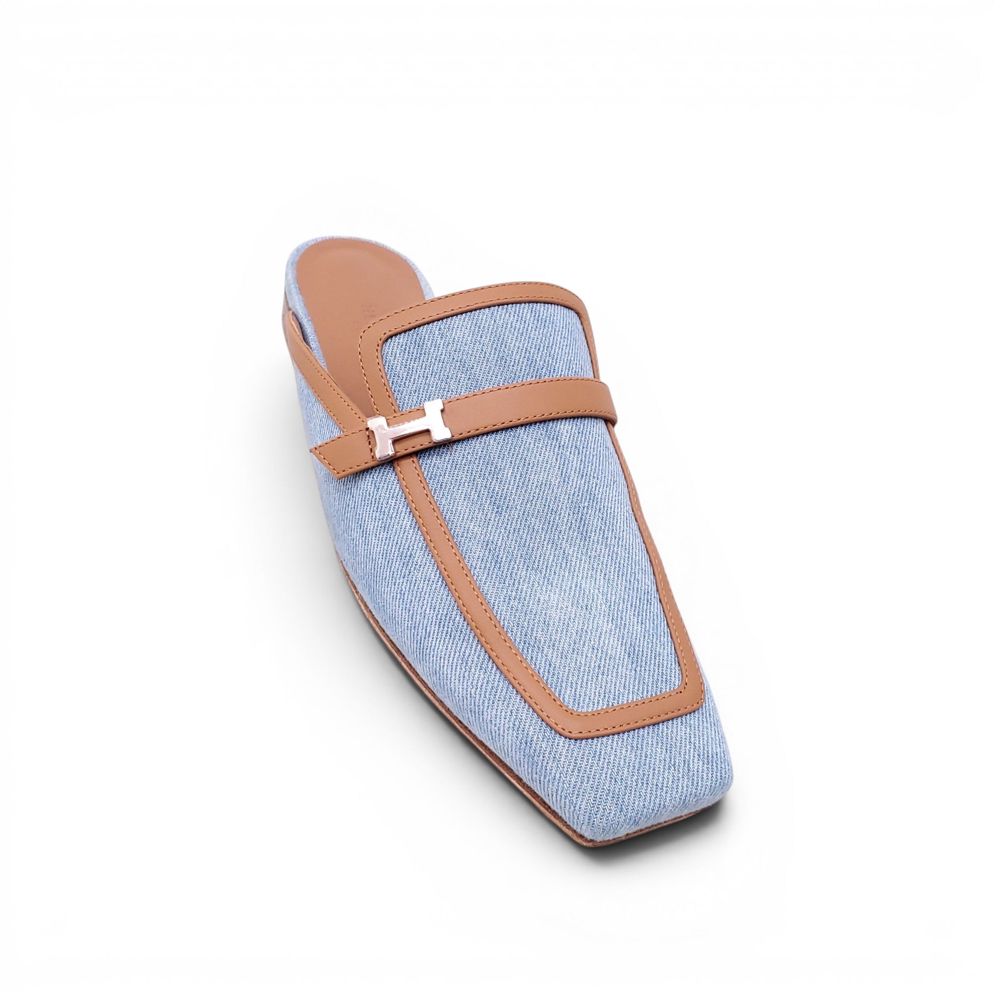 HERMÈS DENIM GROUPIE MULES - SIZE 37