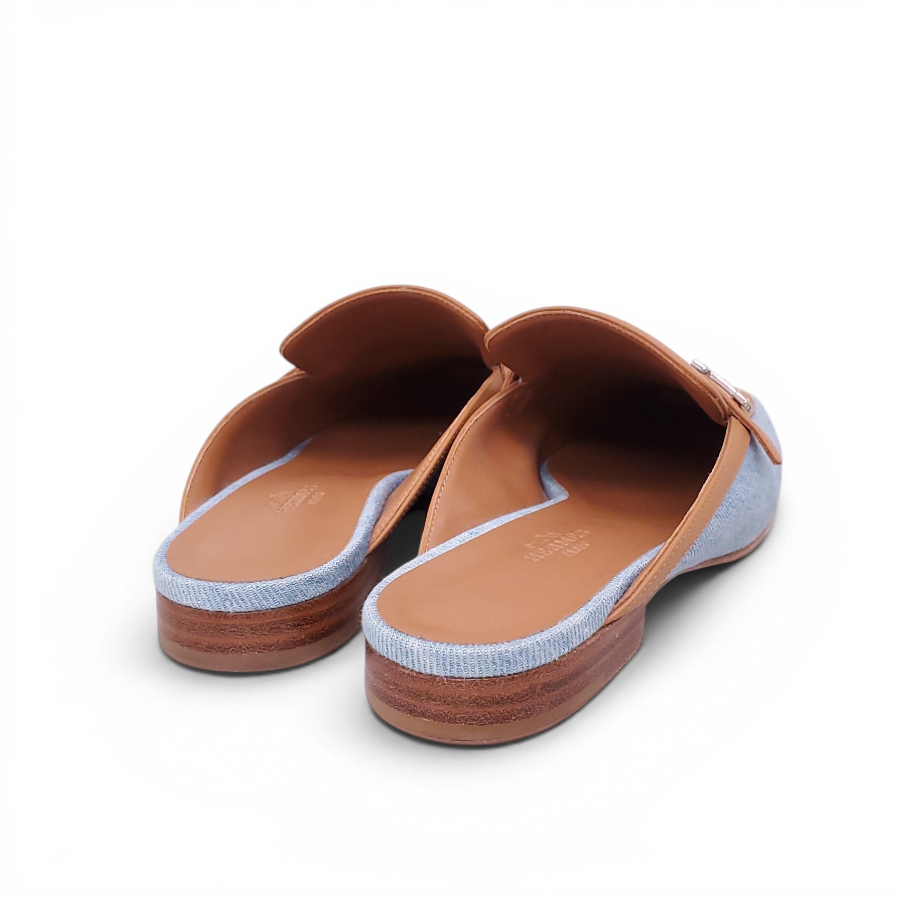 HERMÈS DENIM GROUPIE MULES - SIZE 37