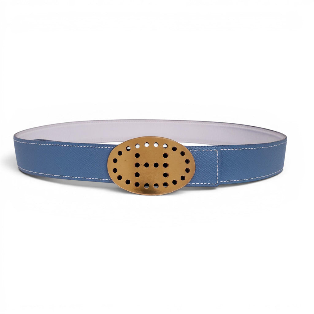 HERMÈS OVAL H LOGO REVERSIBLE BELT - SIZE 85
