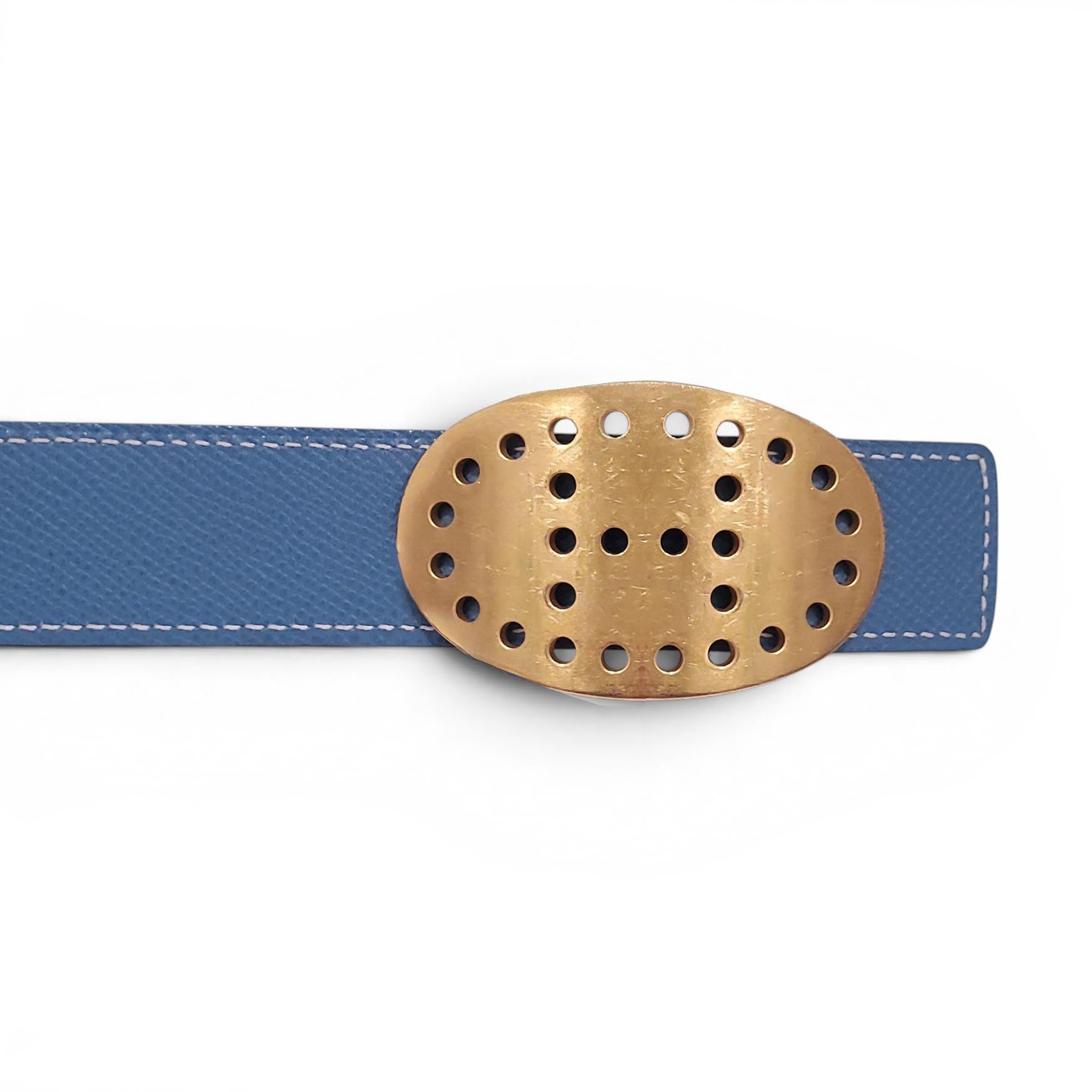 HERMÈS OVAL H LOGO REVERSIBLE BELT - SIZE 85