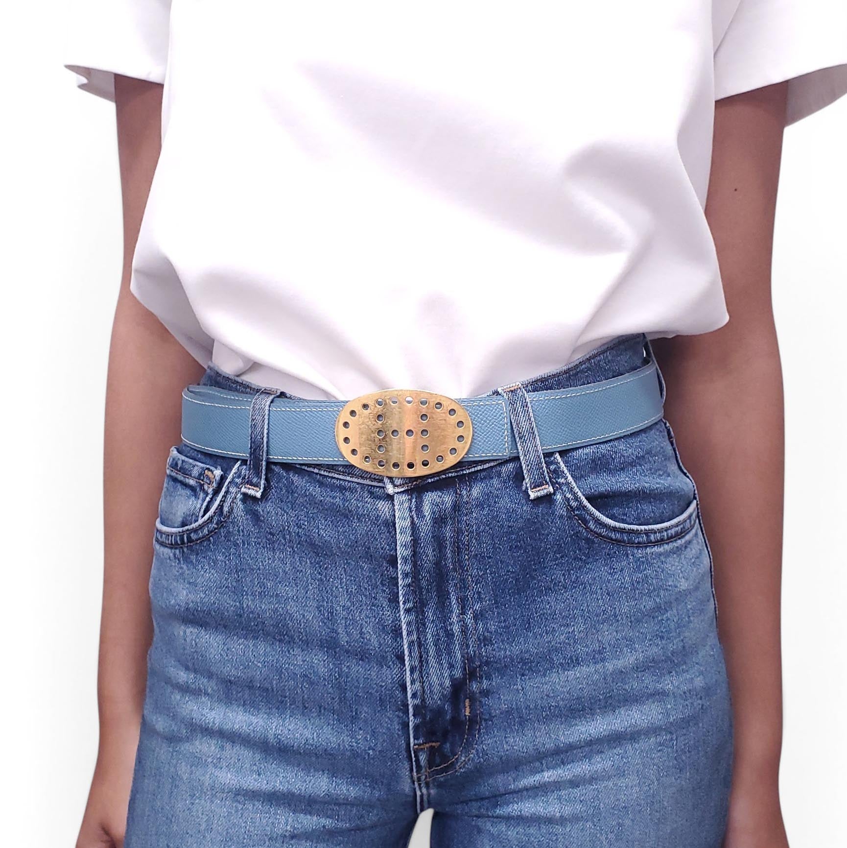 HERMÈS OVAL H LOGO REVERSIBLE BELT - SIZE 85
