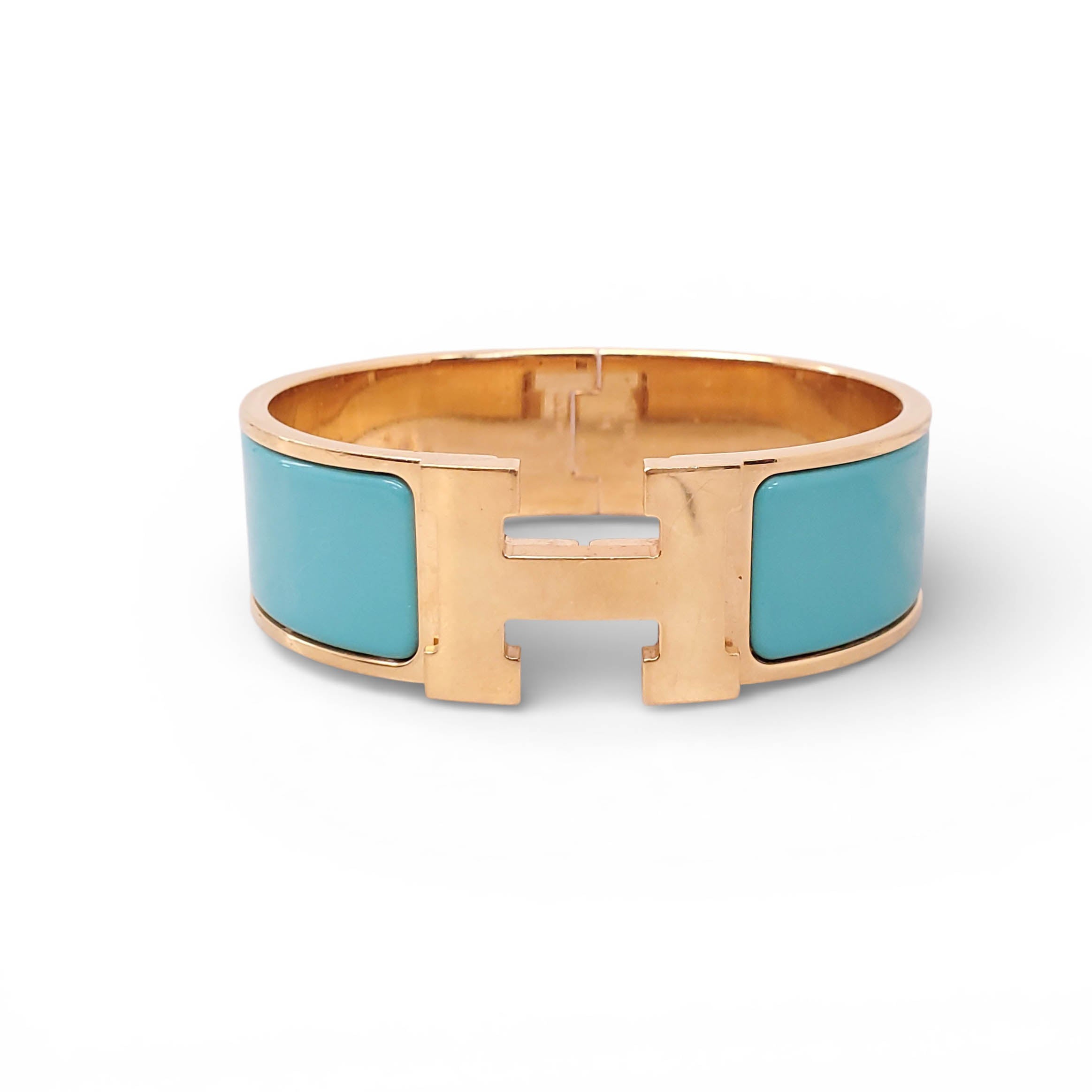 HERMÈS TURQUOISE 'CLIC CLAC H' BANGLE