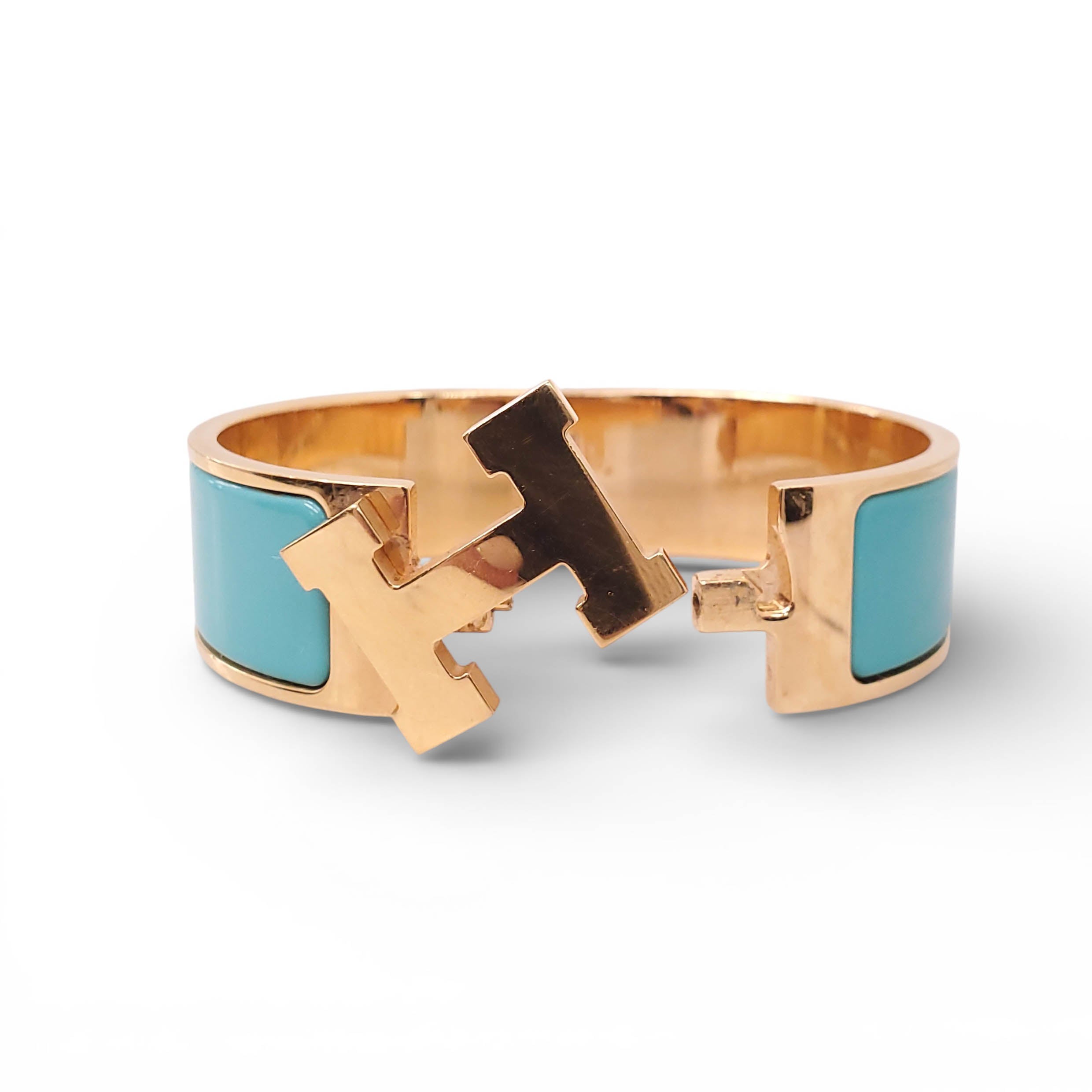 HERMÈS TURQUOISE 'CLIC CLAC H' BANGLE