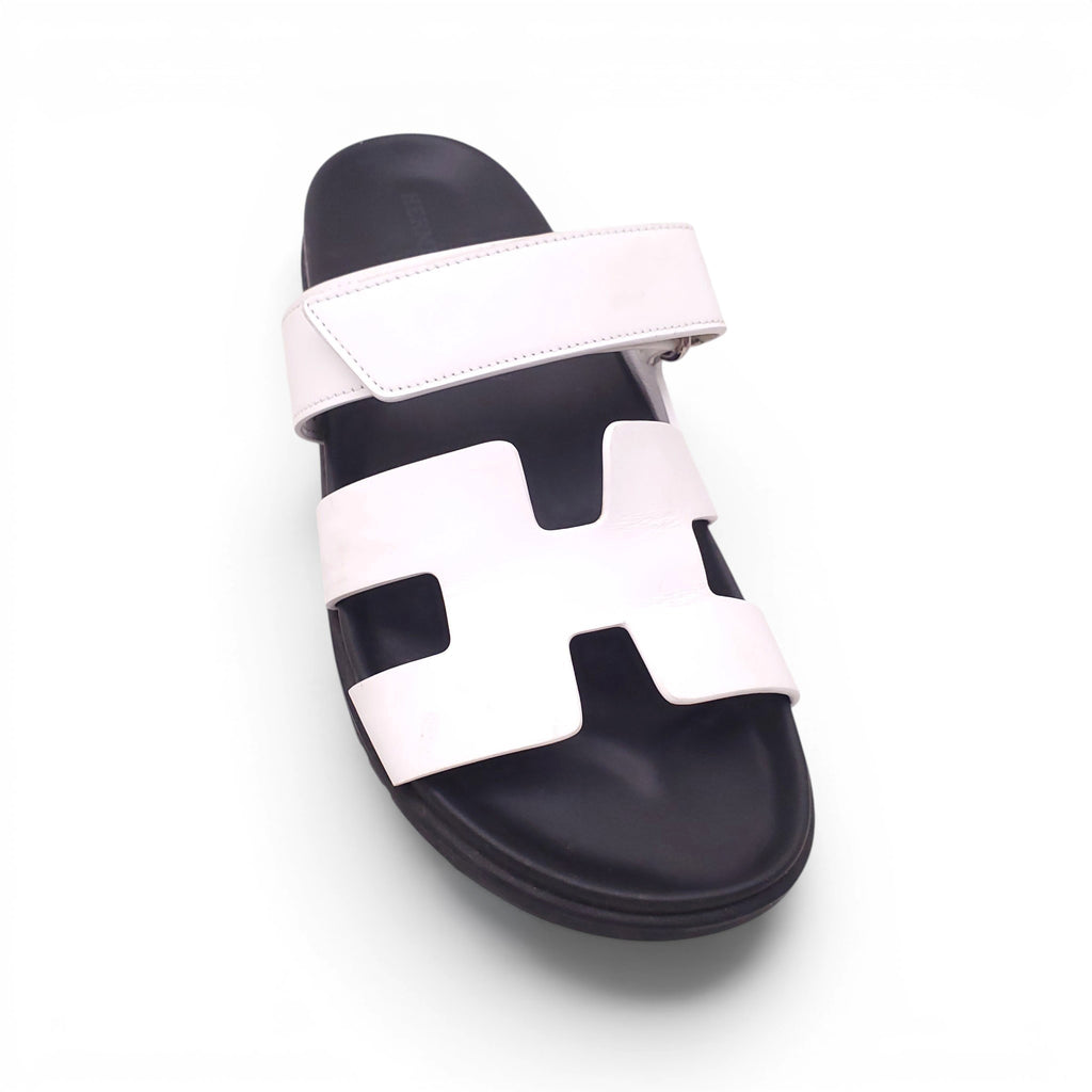 HERMÈS WHITE CHYPRE SANDALS - SIZE 39