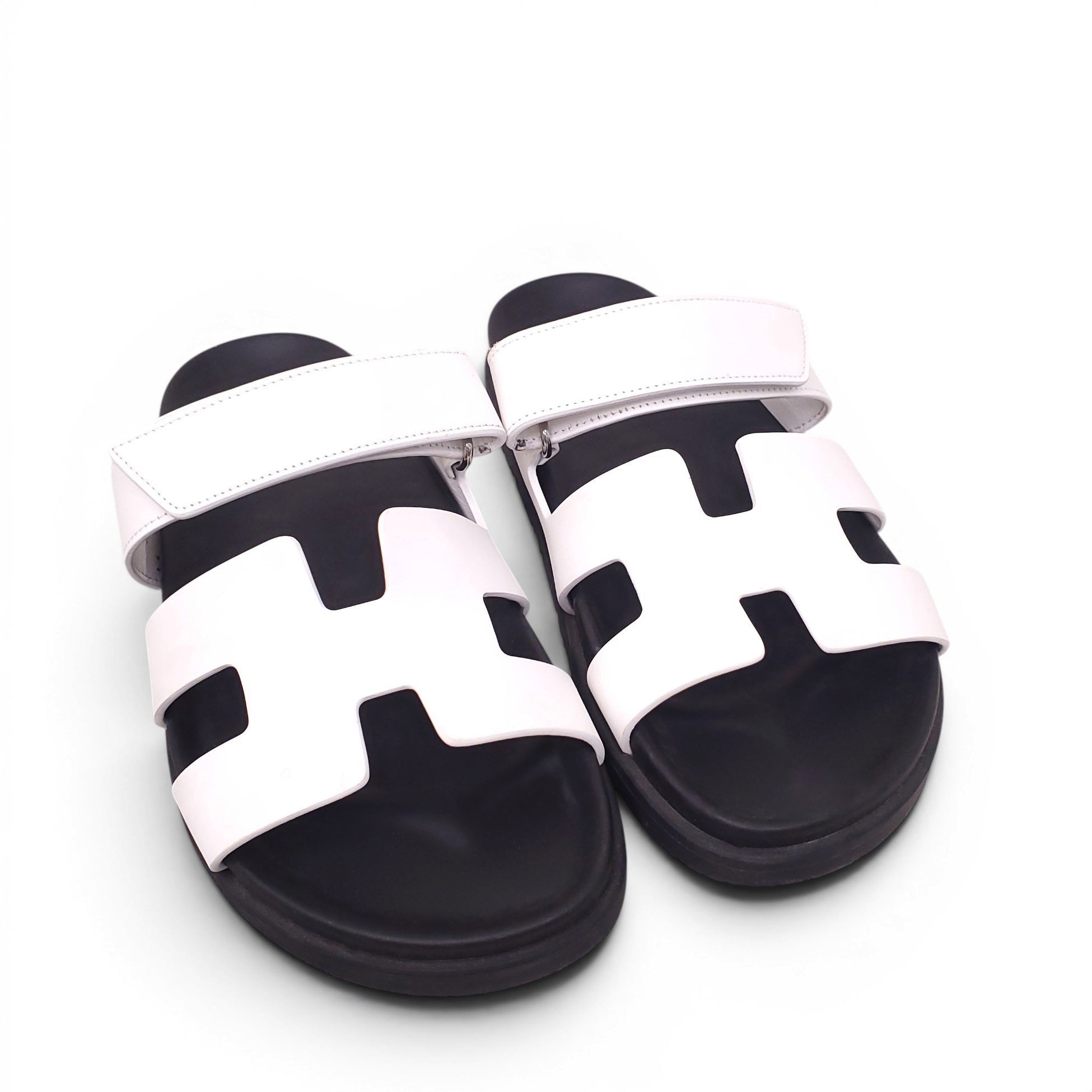 HERMÈS WHITE CHYPRE SANDALS - SIZE 39