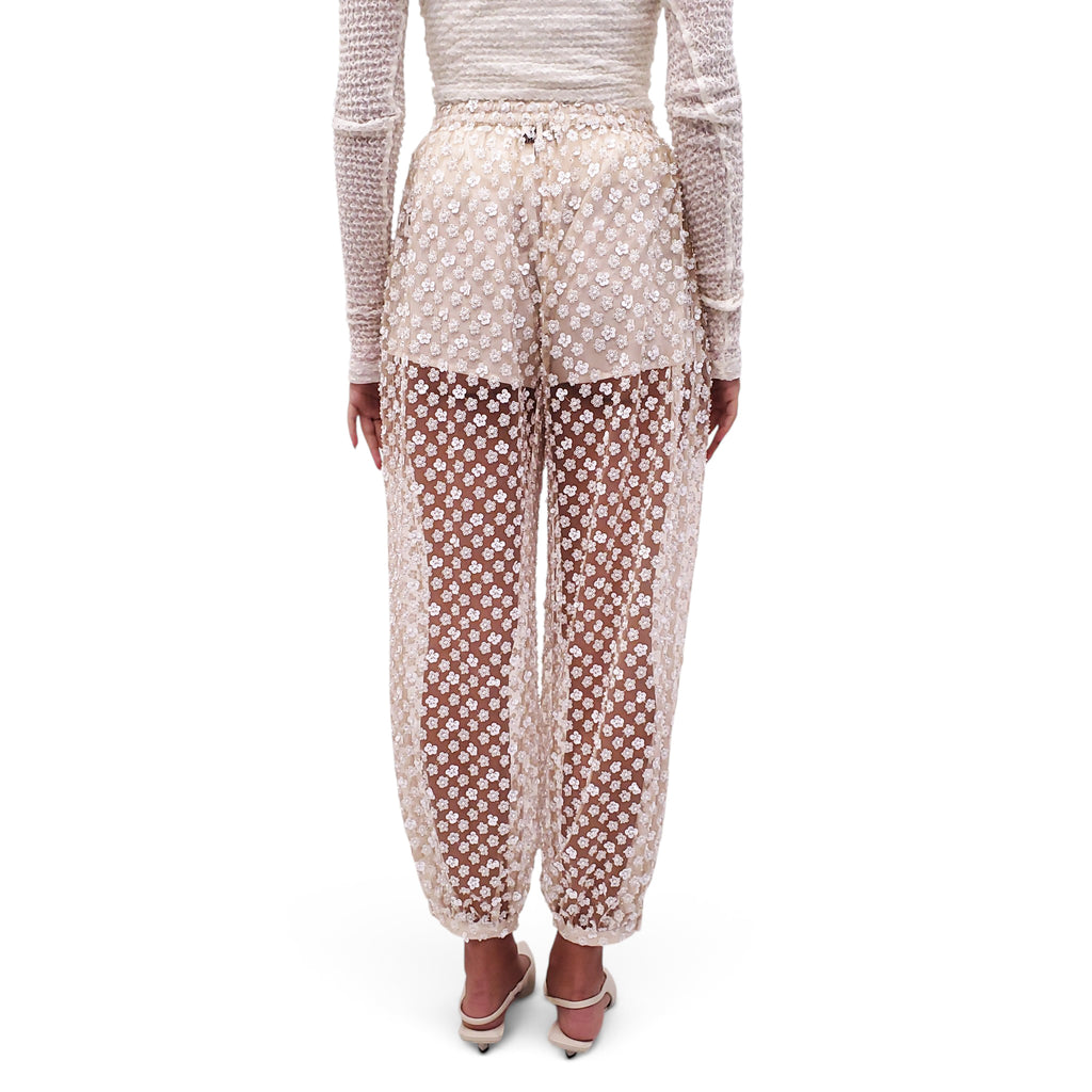 HERSKIND SEQUIN EMBELLISHED FLORAL PATCHWORK TROUSERS - SIZE 32/00