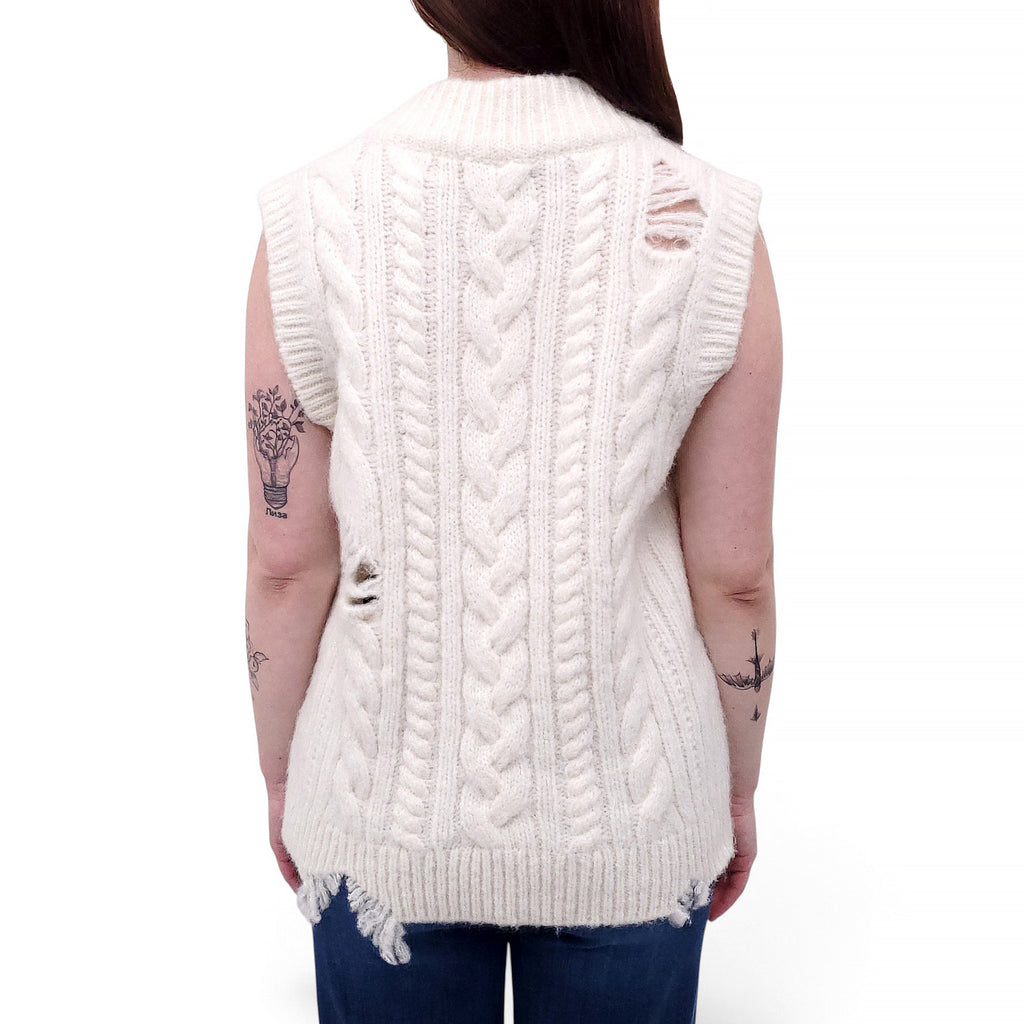 HOLZWEILER IVORY SWEATER VEST - SIZE S