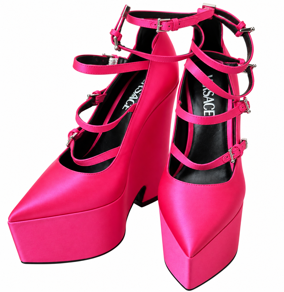 Versace Tempest Satin Platform Pumps