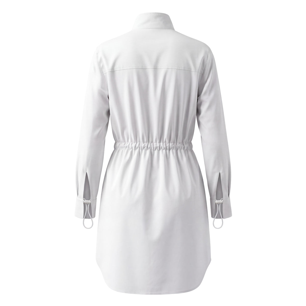FENDI WHITE BUTTON UP DRESS WITH BAGUETTE POCKET - SIZE 38