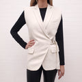IRO CREAM VEST WITH BELT - SIZE 34