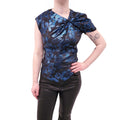ISABEL MARANT BLACK AND BLUE METALLIC BLOUSE - SIZE 36