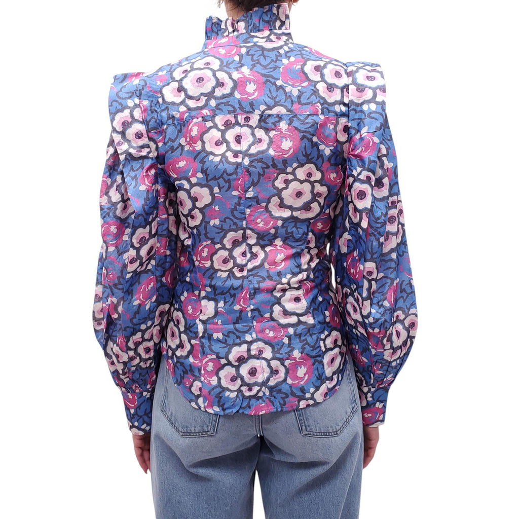 ISABEL MARANT BLACK LABEL FLORAL PRINT SILK TOP - SIZE 36