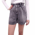 ISABEL MARANT ÉTOILE GREY DENIM PAPER BAG SHORTS - SIZE 34
