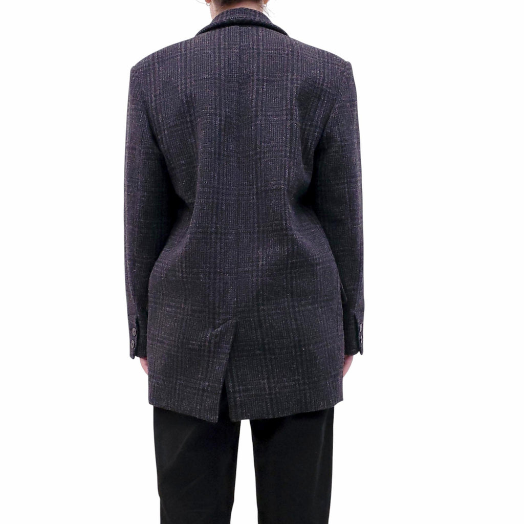 ISABEL MARANT ÉTOILE GREY OVERSIZED PLAID WOOL BLAZER - SIZE 34