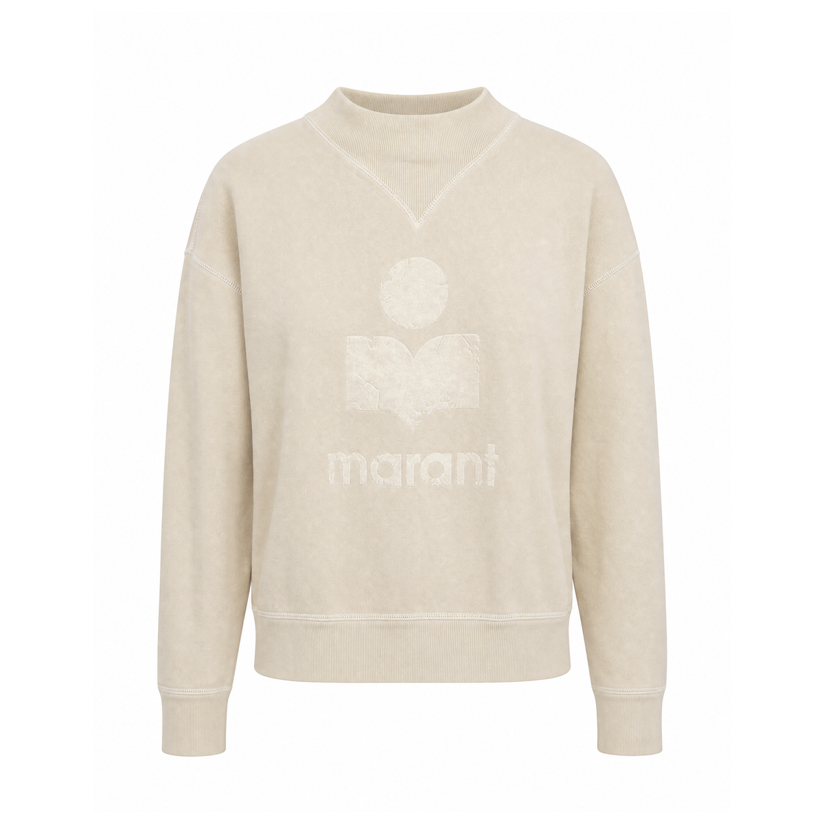 ISABEL MARANT ÉTOILE LIGHT KHAKI LOGO SWEATSHIRT - SIZE 36