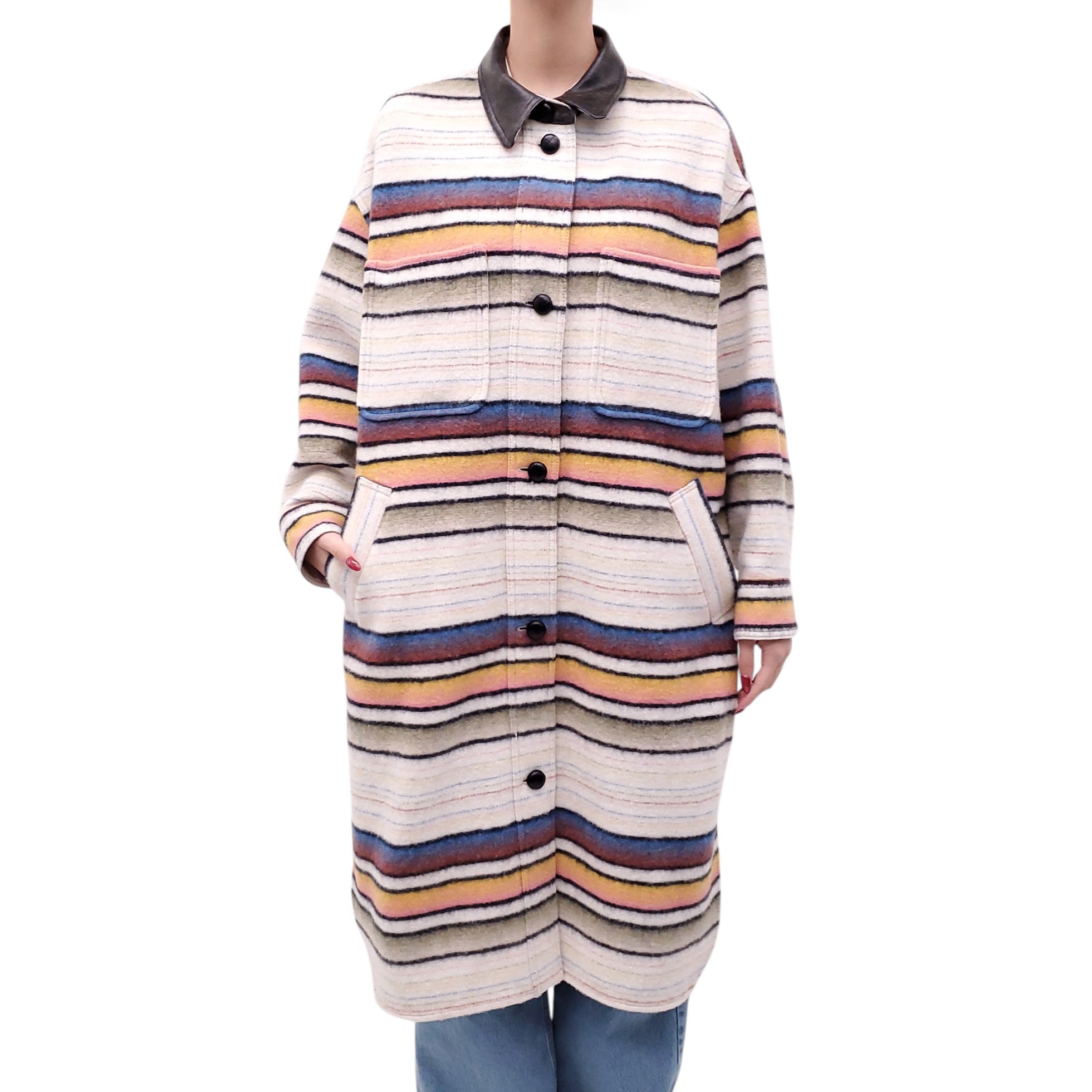 ISABEL MARANT ÉTOILE OVERSIZED WOOL BLEND DJILA COAT - SIZE 0/XS