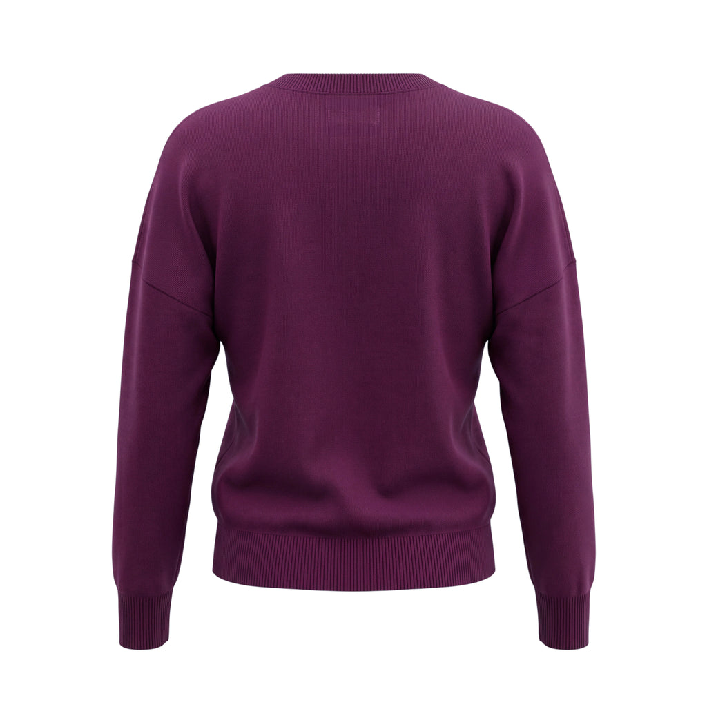 ISABEL MARANT ÉTOILE PURPLE COTTON AND WOOL LOGO CREWNECK SWEATER - SIZE 34
