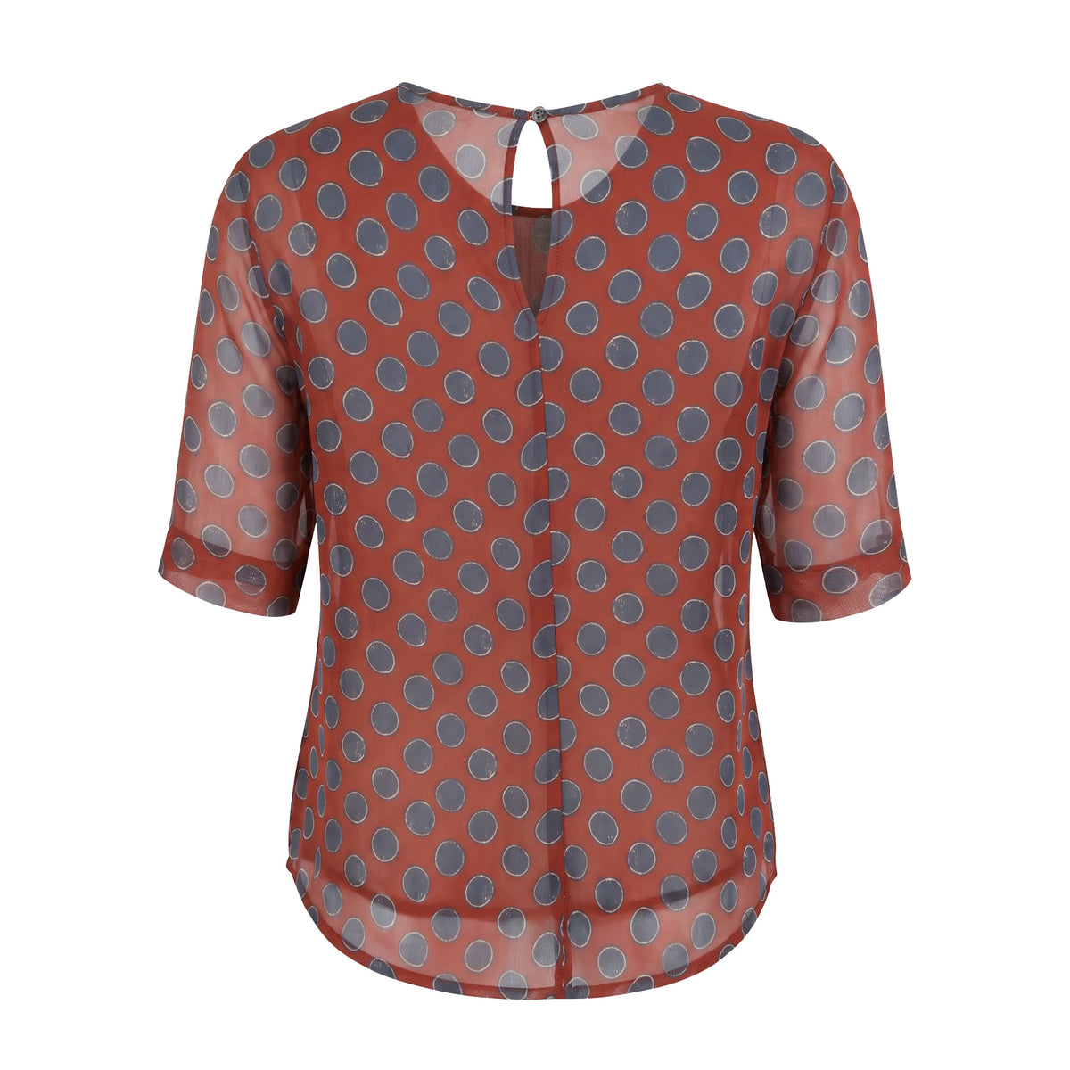 ISABEL MARANT ÉTOILE RED AND NAVY POLKA DOT BLOUSE - SIZE 40