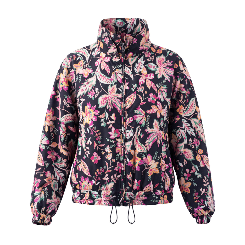 ISABEL MARANT ÉTOILE TEAL DOLORES FLORAL PRINT DRAWSTRING JACKET - SIZE 38