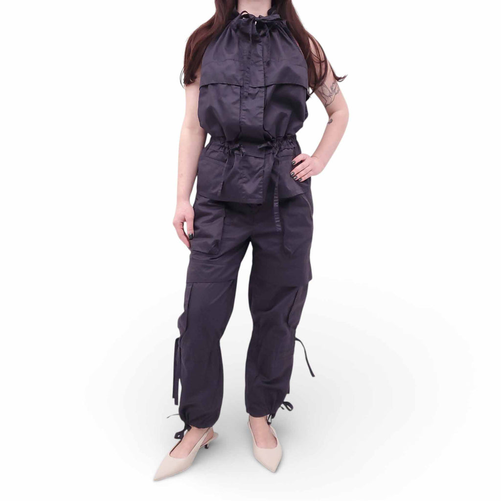 ISABEL MARANT NAVY COTTON PANTS SET - SIZE 40/38