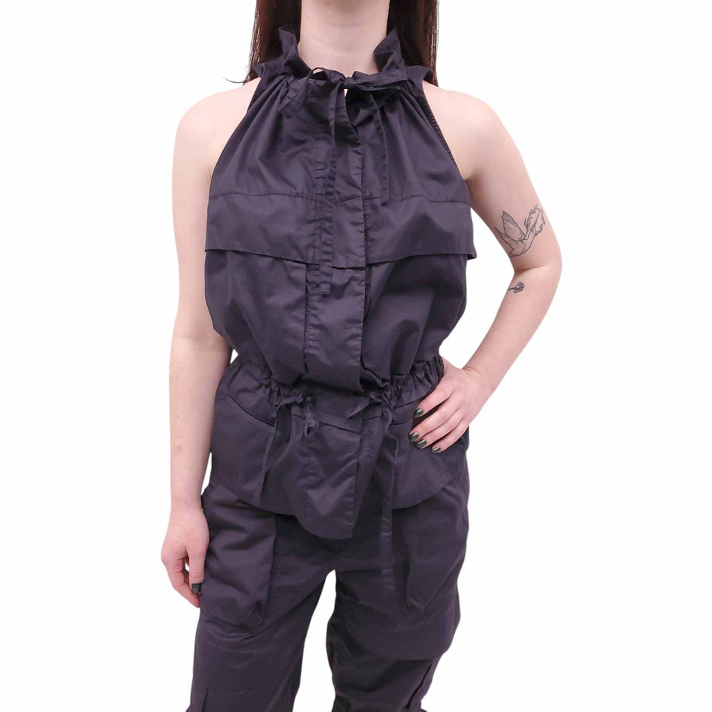 ISABEL MARANT NAVY COTTON PANTS SET - SIZE 40/38