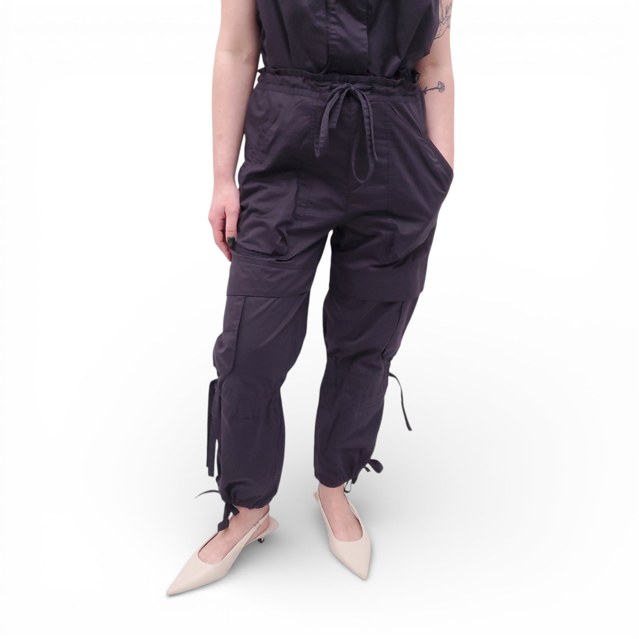 ISABEL MARANT NAVY COTTON PANTS SET - SIZE 40/38