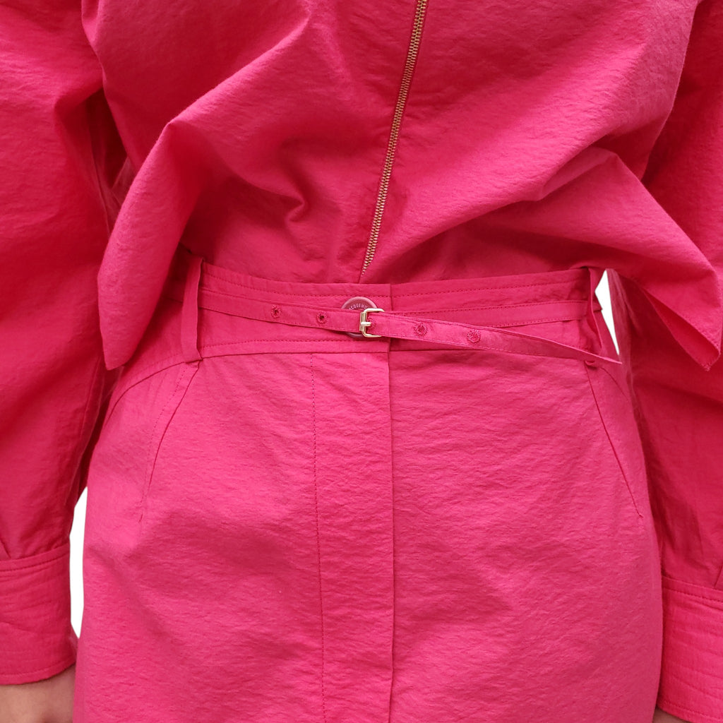 JACQUEMUS PINK 'LA MONTAGNE' CUTOUT DRESS - SIZE 40