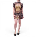JEAN PAUL GAULTIER ARCHITECTURE PRINT MESH DRESS - SIZE XS