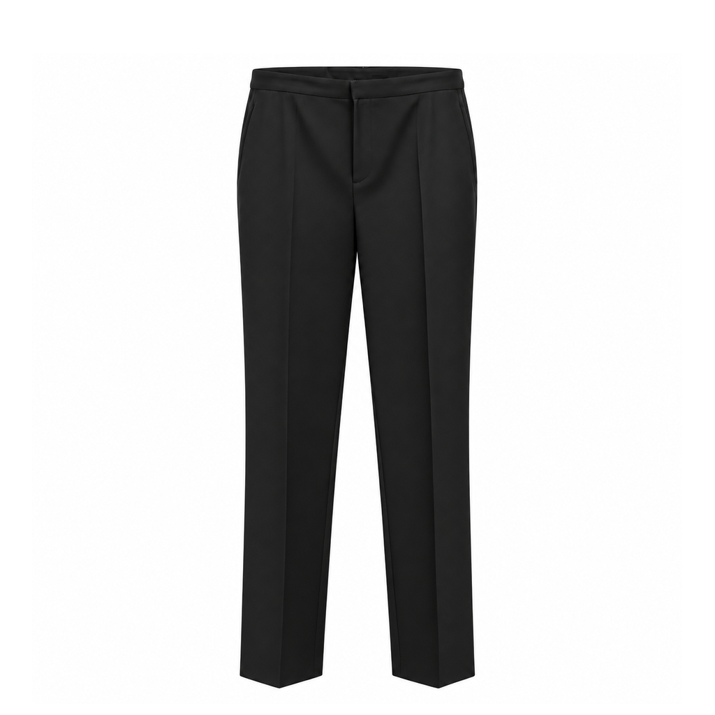 JEAN PAUL GAULTIER BLACK SUIT WITH LEATHER BELT BACK DETAIL DETAILED TROUSERS - VINTAGE SIZE 10 (FITS SIZE 6)