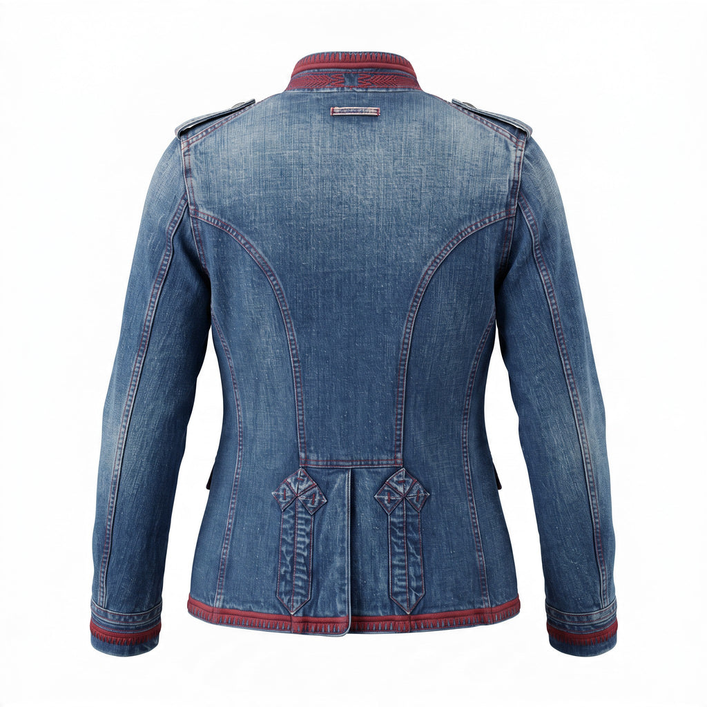 JEAN PAUL GAULTIER DENIM BAND JACKET - VINTAGE SIZE 10 (FITS SIZE 6/8)