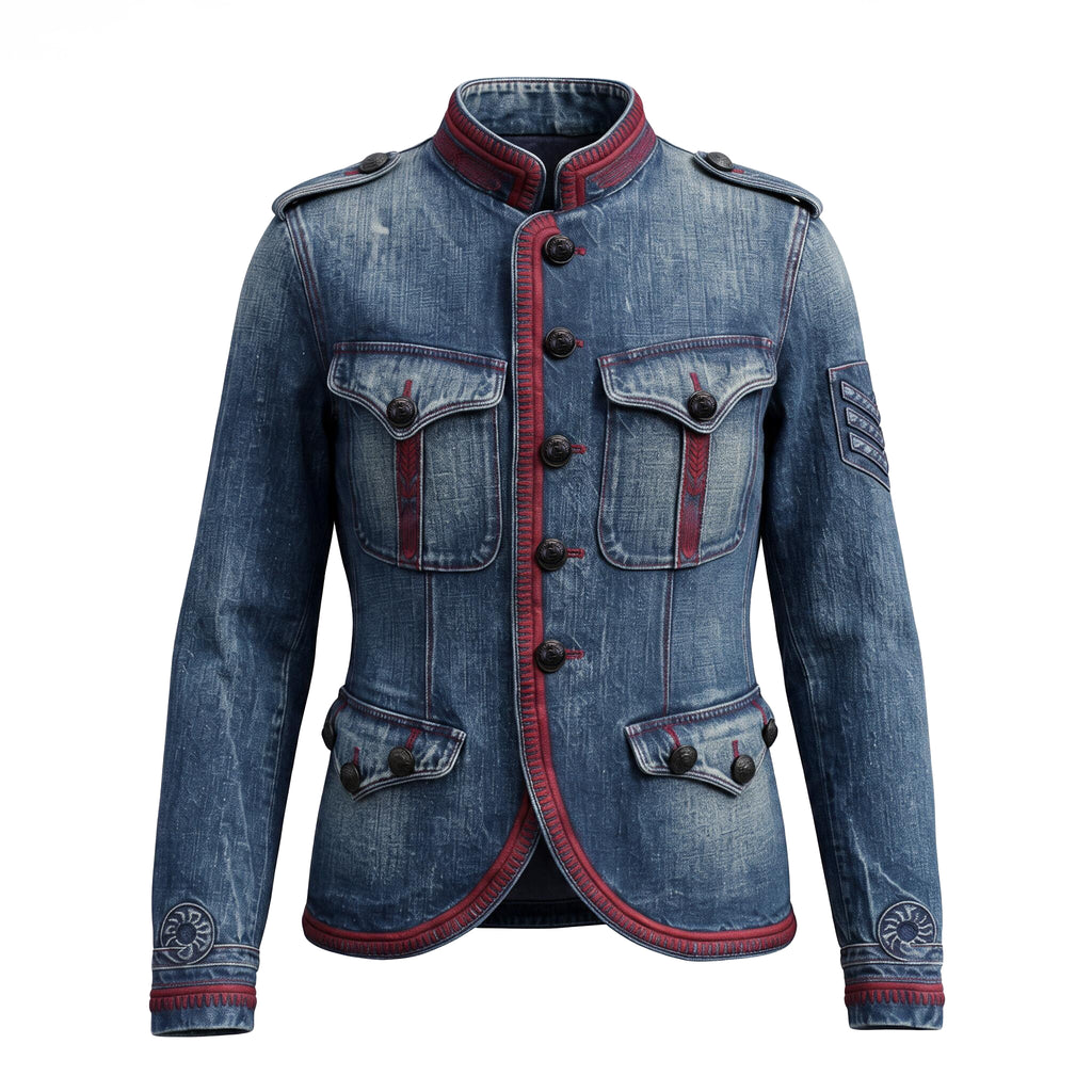 JEAN PAUL GAULTIER DENIM BAND JACKET - VINTAGE SIZE 10 (FITS SIZE 6/8)