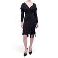 JEAN PAUL GAULTIER DRESS WITH FRINGE AND LEATHER BUCKLE DETAIL - SIZE 38