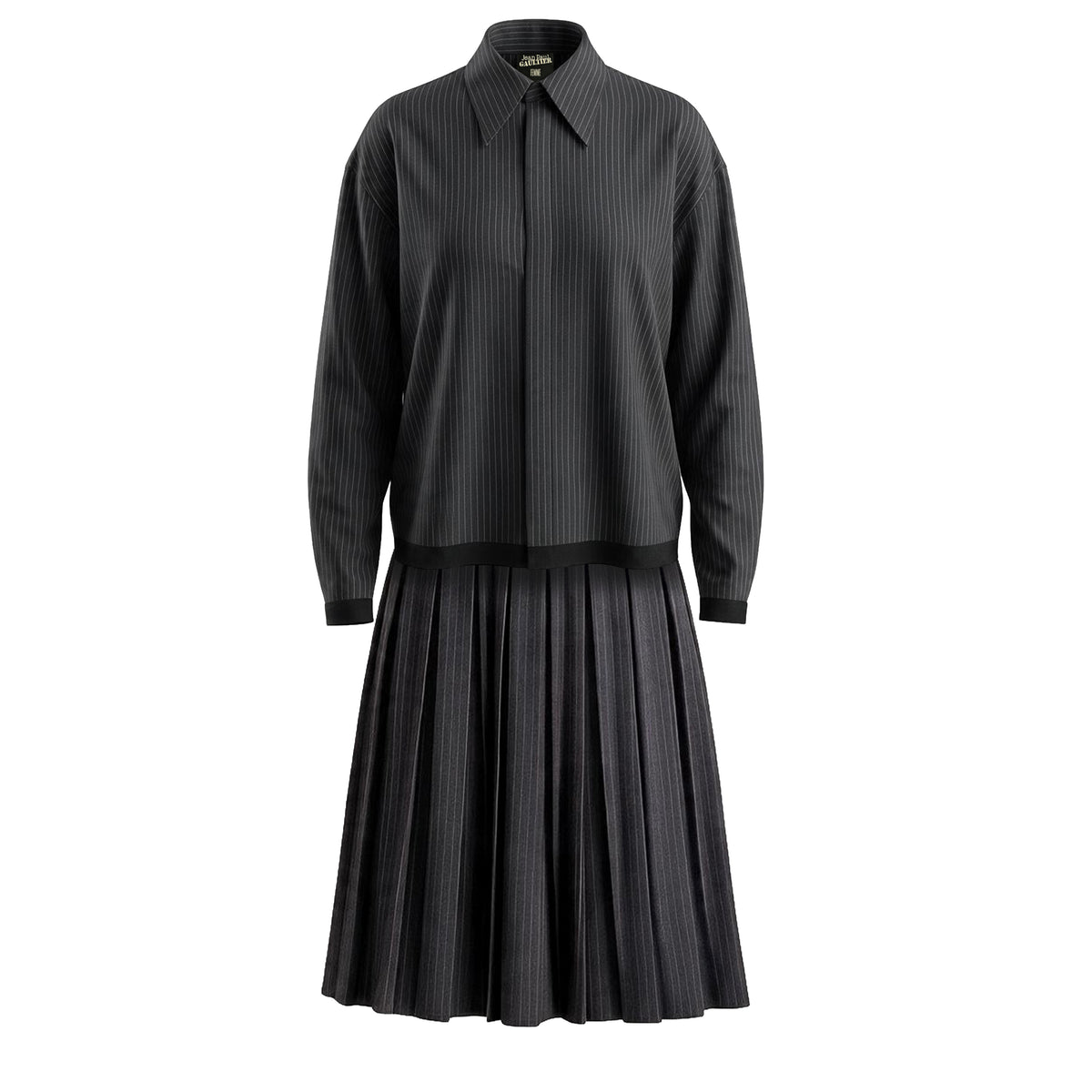 JEAN PAUL GAULTIER STRIPED JACKET WITH MATCHING SKIRT - SIZE 10/8