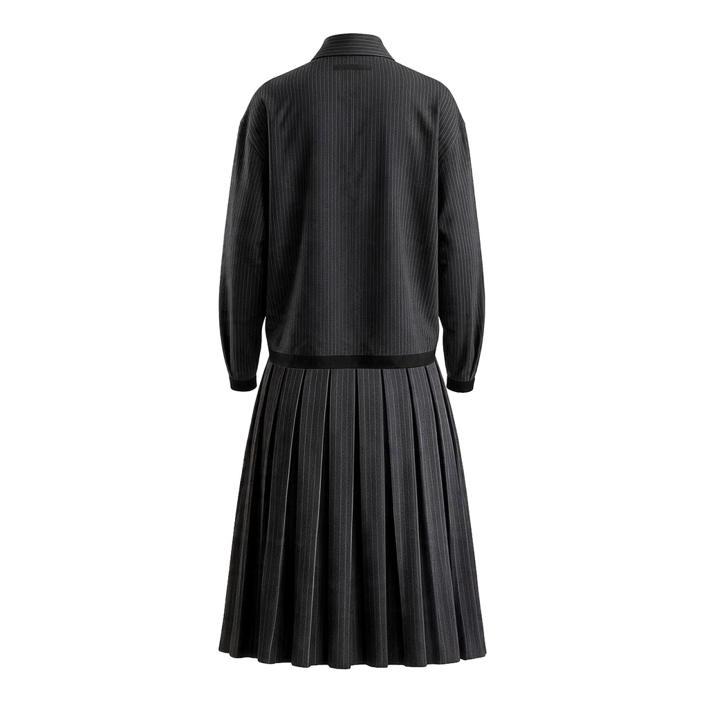 JEAN PAUL GAULTIER STRIPED JACKET WITH MATCHING SKIRT - SIZE 10/8