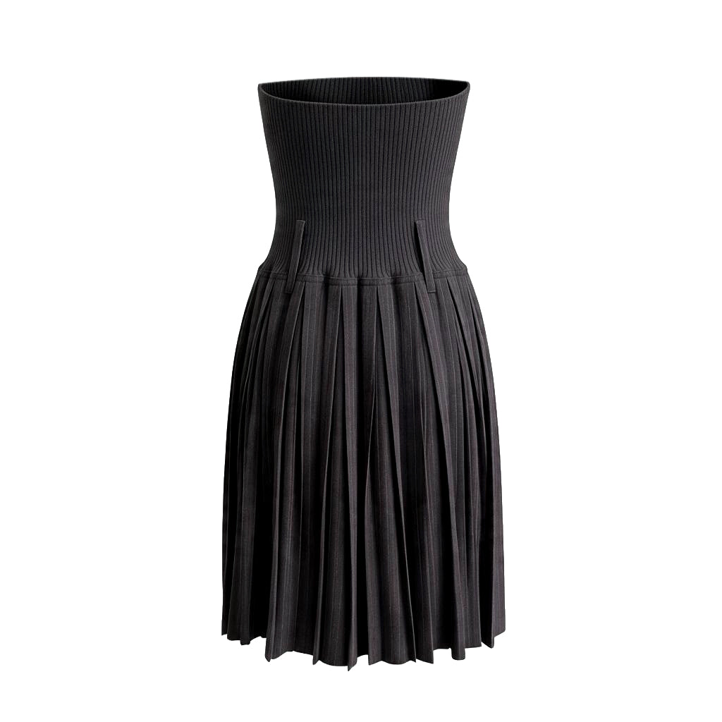JEAN PAUL GAULTIER STRIPED JACKET WITH MATCHING SKIRT - SIZE 10/8