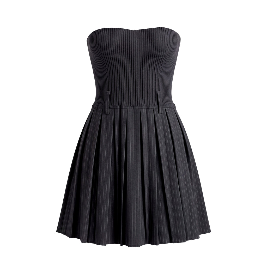 JEAN PAUL GAULTIER STRIPED JACKET WITH MATCHING SKIRT - SIZE 10/8