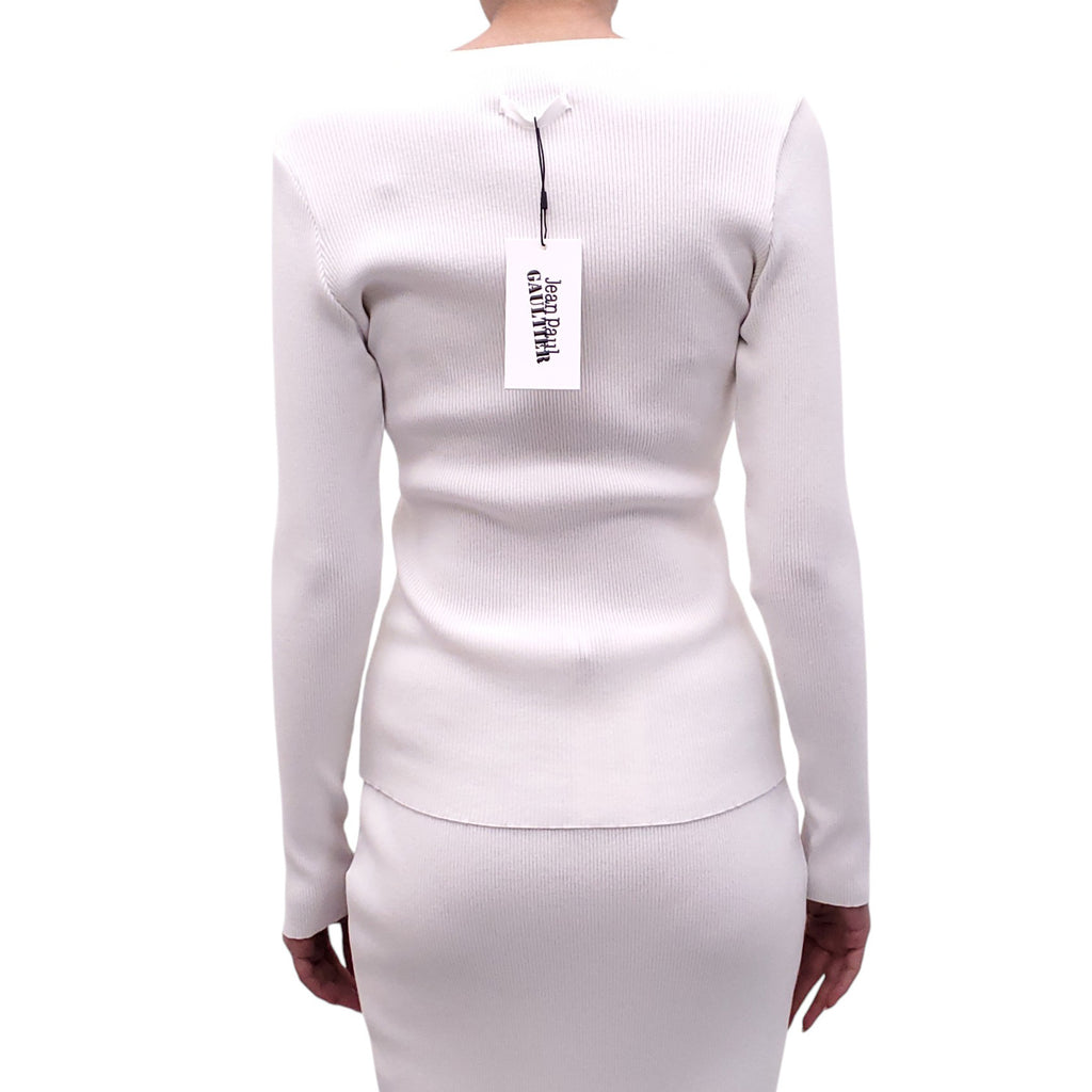 JEAN PAUL GAULTIER WHITE MESH TOP - SIZE M