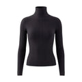 JIL SANDER BLACK RIBBED TURTLENECK SWEATER - SIZE 40